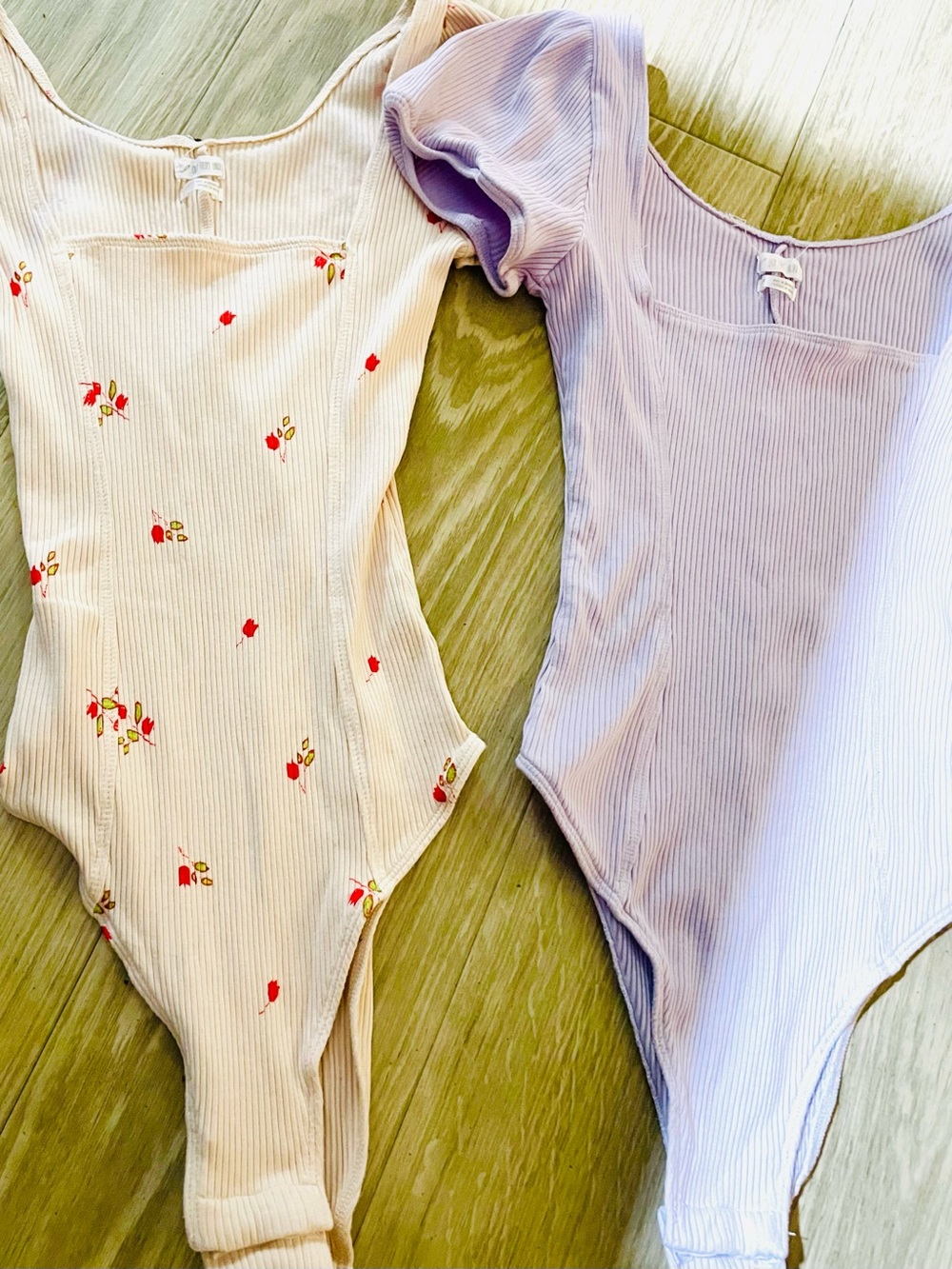 2 Pcs Out From Under Ribbed Bodysuits